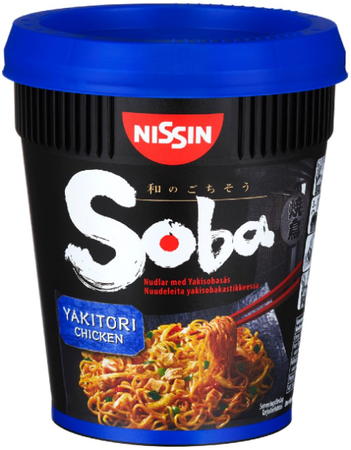 Makaron instant soba -  yakitori chicken 89G NISSIN CUP